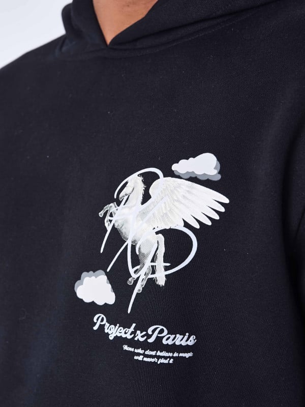 Project X Paris Sweat à Capuche Motif Pégase Nuage