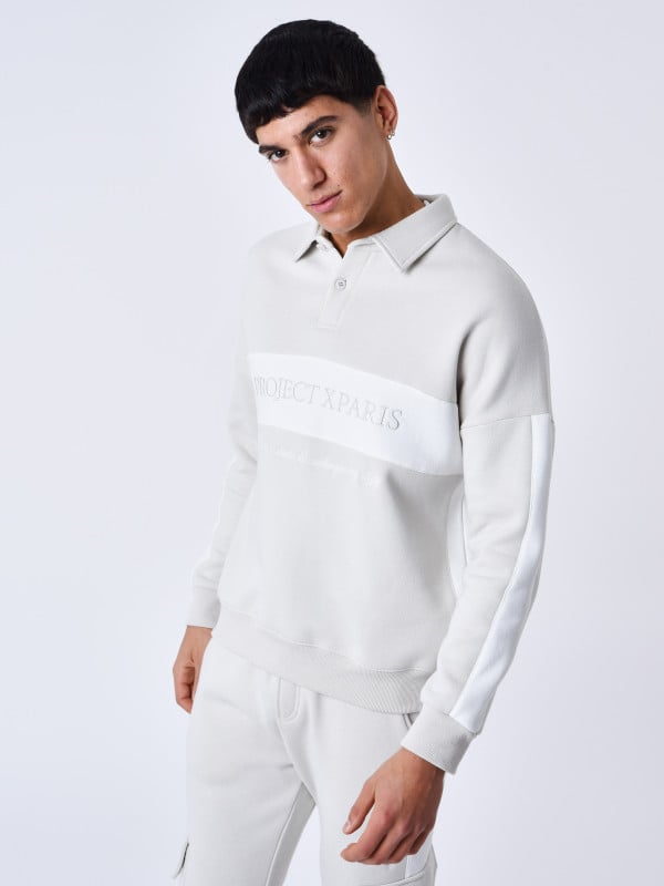 Project X Paris Sweat Col Polo Bande