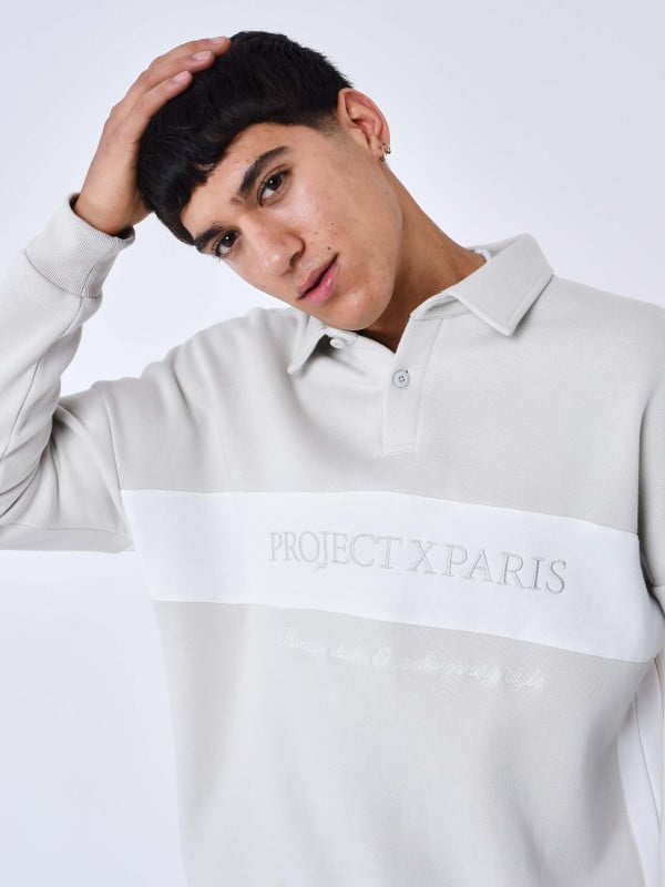 project x paris Sweat col polo Bande