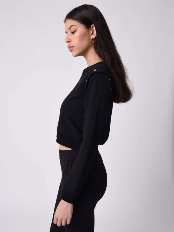 Project X Paris Sweat Col Rond Bouton Metal