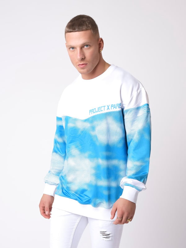 project x paris Sweat col rond impression nuage
