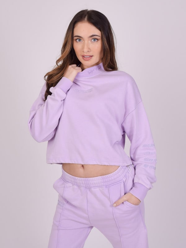 Project X Paris Sweat Court Col Montant Délavé