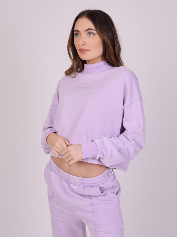 Project X Paris Sweat Court Col Montant Délavé