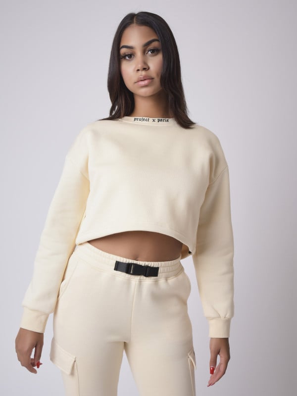 Project X Paris Sweat Court Col Rond Typo Gothique