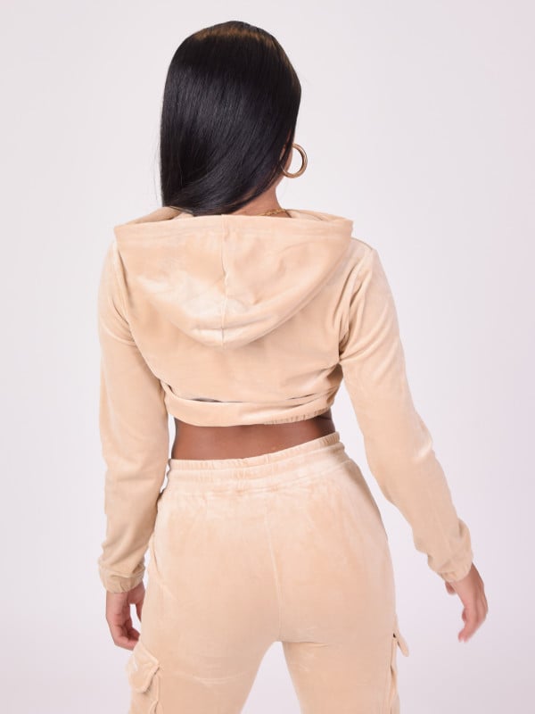 Project X Paris Sweat Velours Court à Capuche