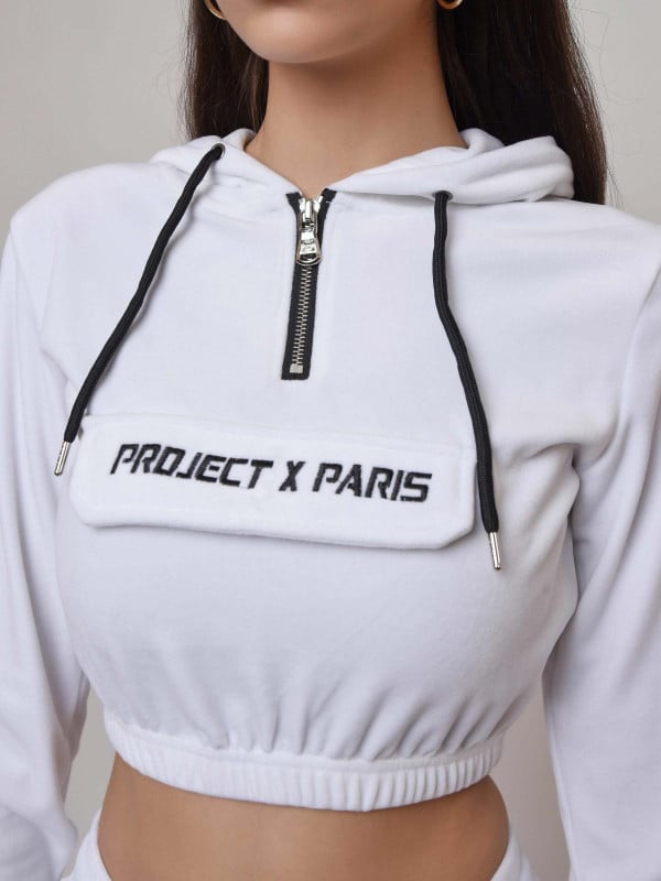 Project X Paris Sweat Velours Court à Capuche