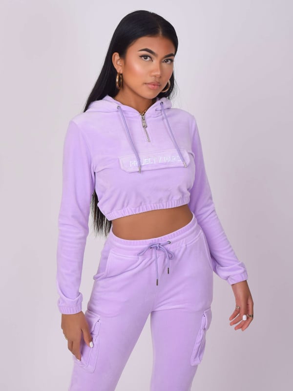 Project X Paris Sweat Velours Court à Capuche