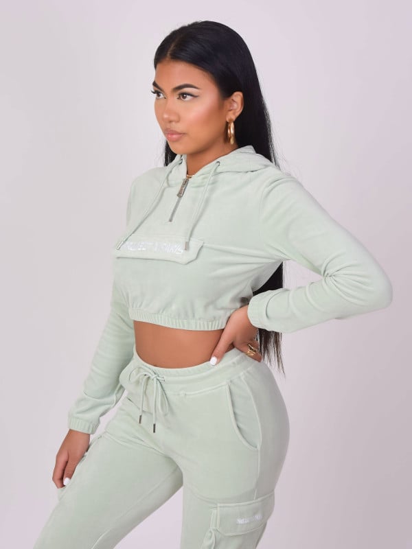 Project X Paris Sweat Velours Court à Capuche