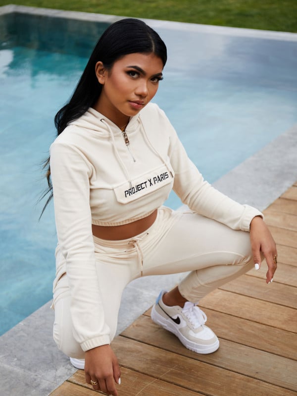 Project X Paris Sweat Velours Court à Capuche