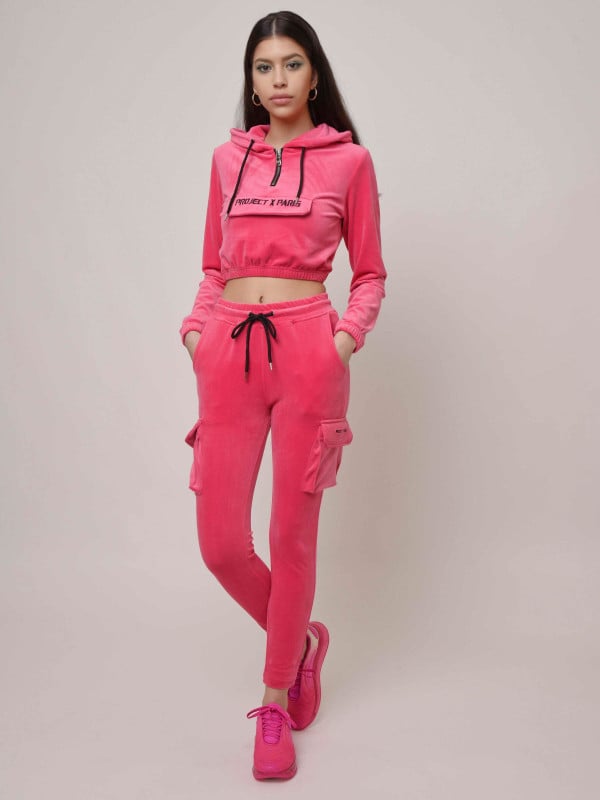 Project X Paris Sweat Velours Court à Capuche