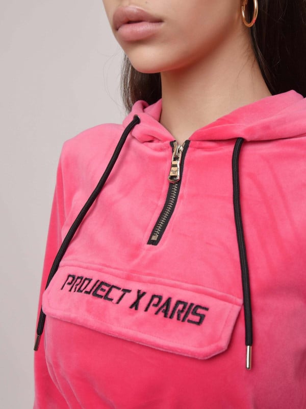 Project X Paris Sweat Velours Court à Capuche