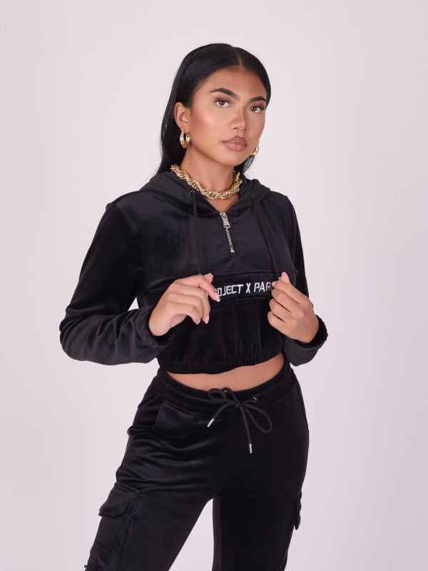 Project X Paris Sweat Velours Court à Capuche