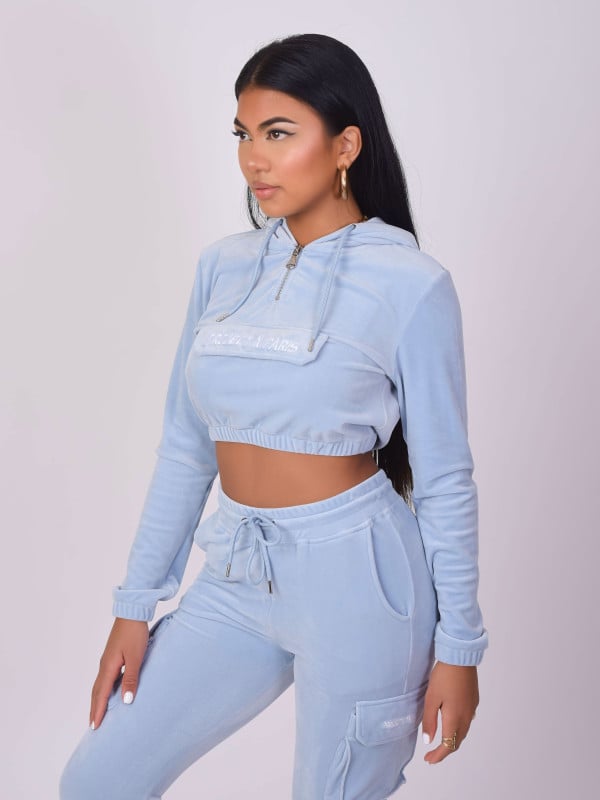 Project X Paris Sweat Velours Court à Capuche