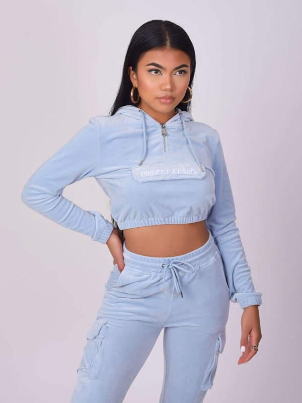 project x paris Sweat velours court à capuche