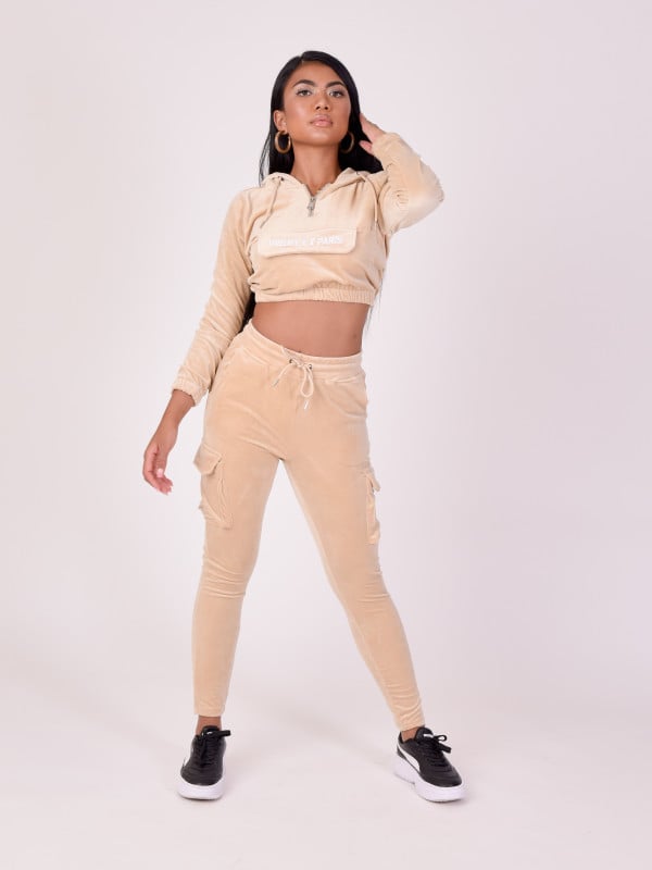 project x paris Sweat velours court à capuche