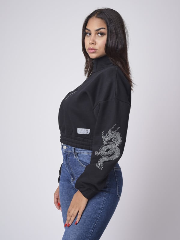 Project X Paris Sweater Col Montant Zippé Dragons