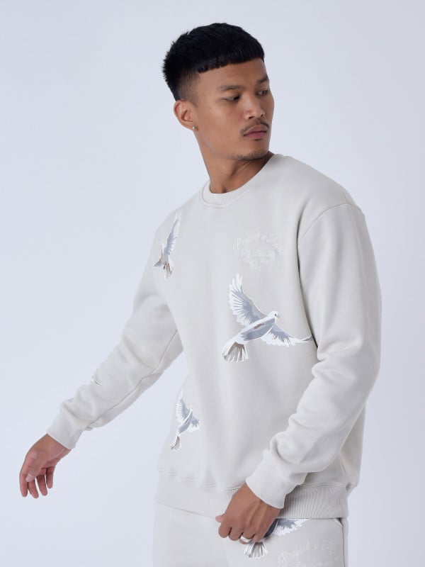 project x paris Sweatshirt loose à motif colombes