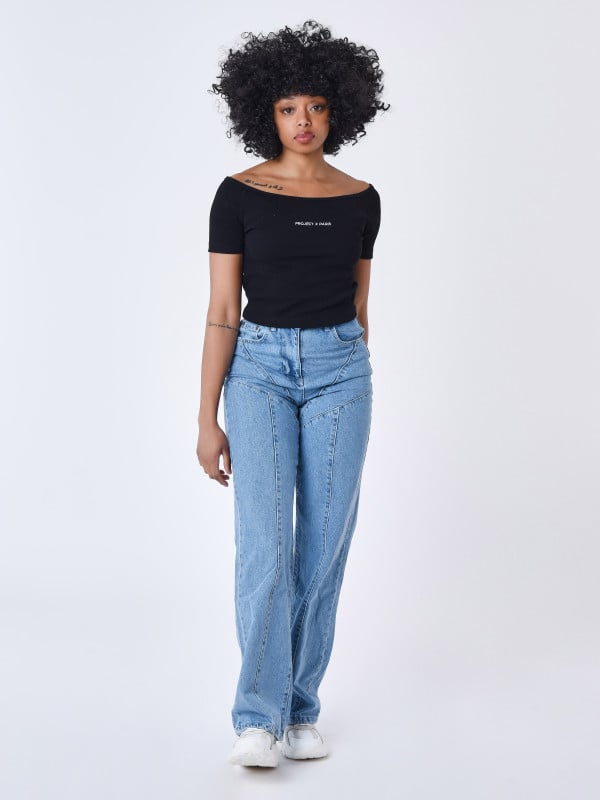 project x paris T-shirt à épaules dénudées