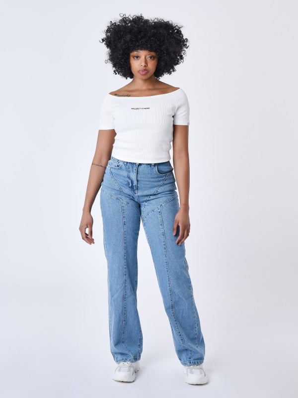 project x paris T-shirt à épaules dénudées