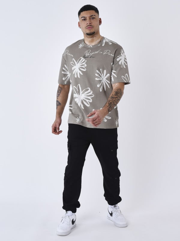 Project X Paris T-shirt All Over Esquisse Fleurie