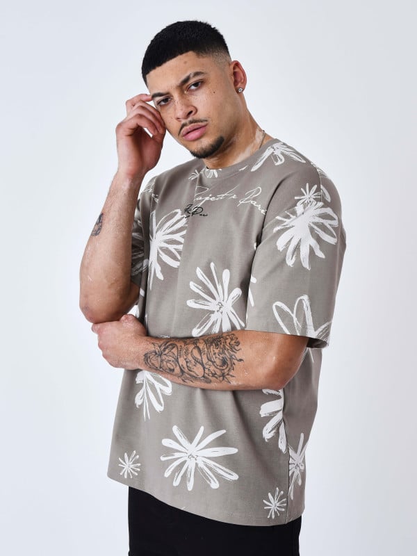 Project X Paris T-shirt All Over Esquisse Fleurie