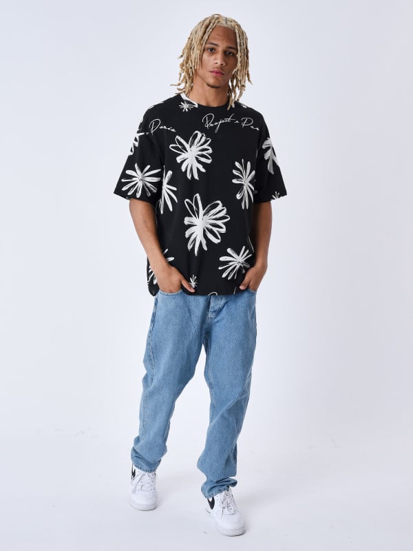 Project X Paris T-shirt All Over Esquisse Fleurie
