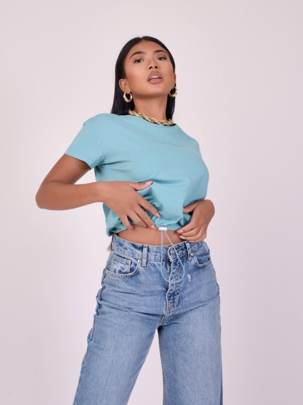 project x paris T-shirt avec élastique de serrage