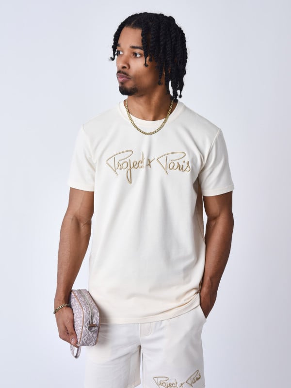 project x paris T-shirt basic broderie Signature