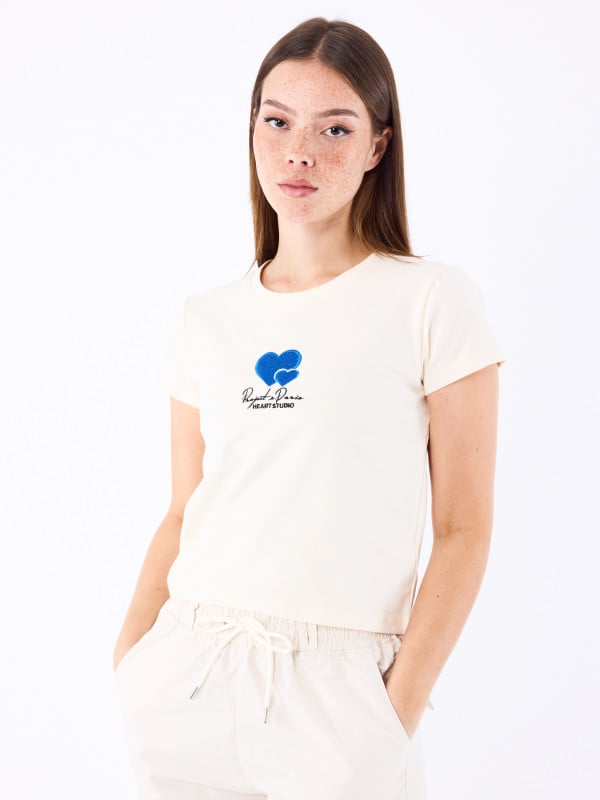 project x paris T-shirt broderie Cold hearts