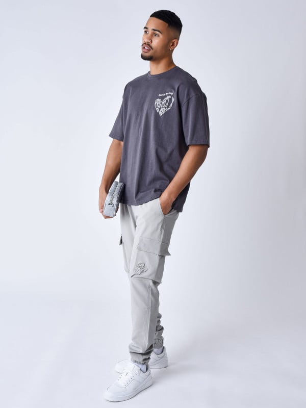 project x paris T-shirt cœur impression en relief
