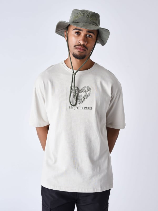 project x paris T-shirt coeur papillon brodé