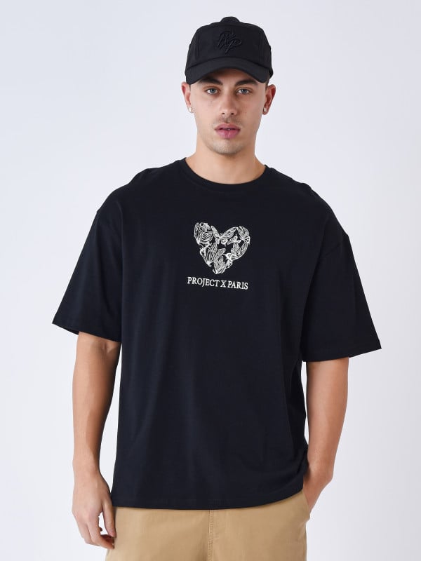 project x paris T-shirt coeur papillon brodé