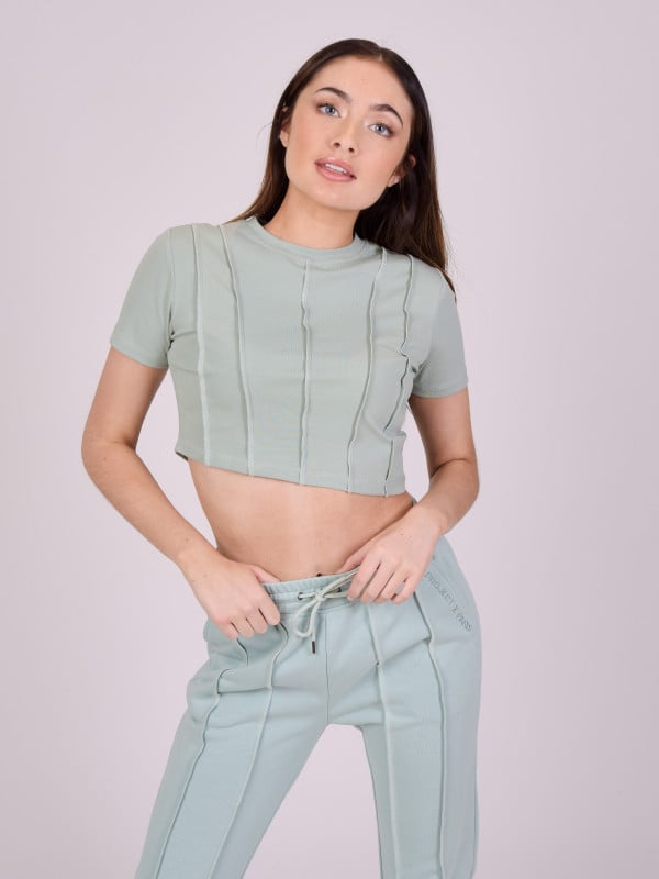 Project X Paris T-shirt Crop Avec Bords Surfilés