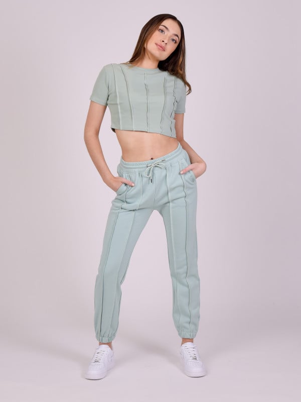 Project X Paris T-shirt Crop Avec Bords Surfilés