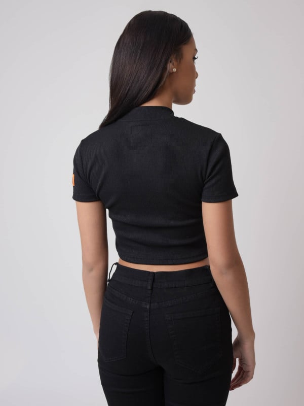 Project X Paris T-shirt Crop Col Montant