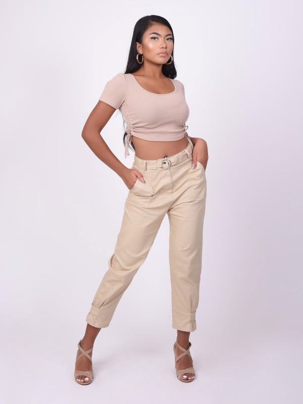 Project X Paris T-shirt Crop Lien De Resserrage