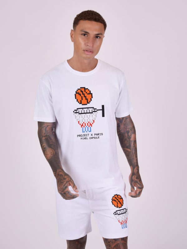project x paris T-shirt design basketball pixel