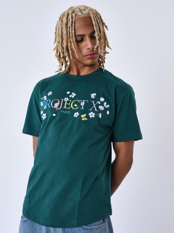 project x paris T-shirt fleurit brode