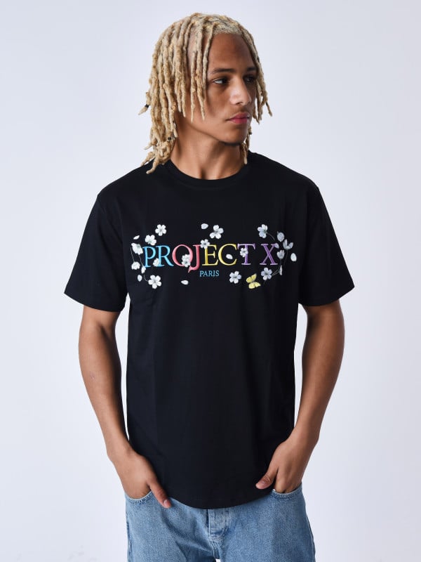 project x paris T-shirt fleurit brode