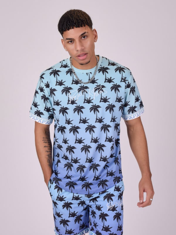 project x paris T-shirt imprimé palmier dégradé