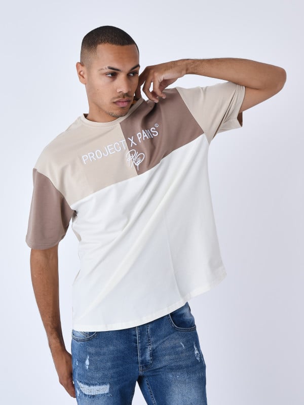 Project X Paris T-shirt Oversize Effet Color Block