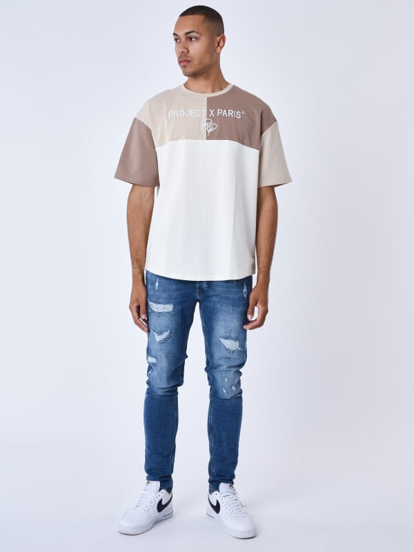 Project X Paris T-shirt Oversize Effet Color Block