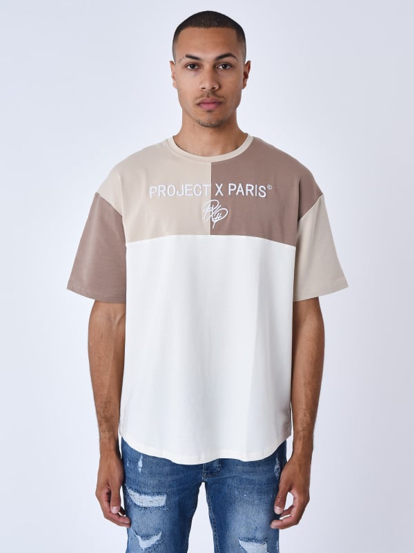 project x paris T-shirt oversize effet color block
