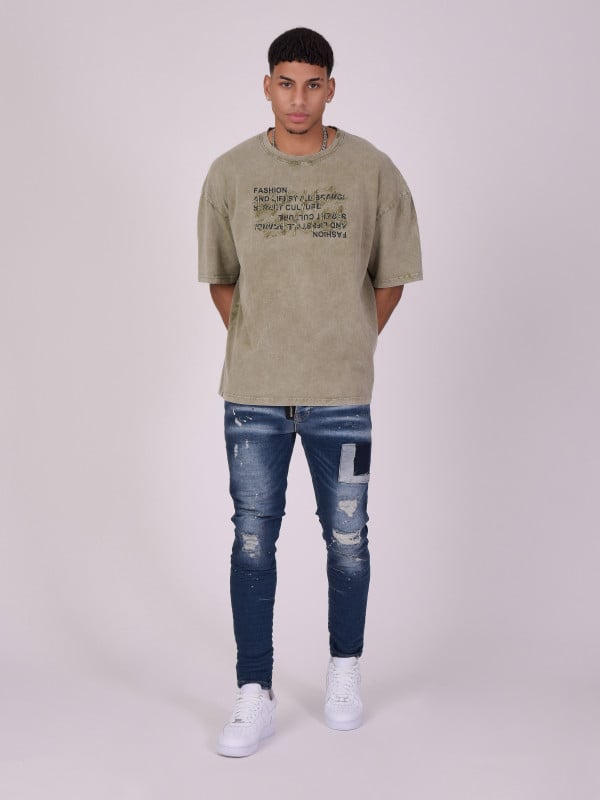 Project X Paris T-shirt Oversize En Tissus Délavé