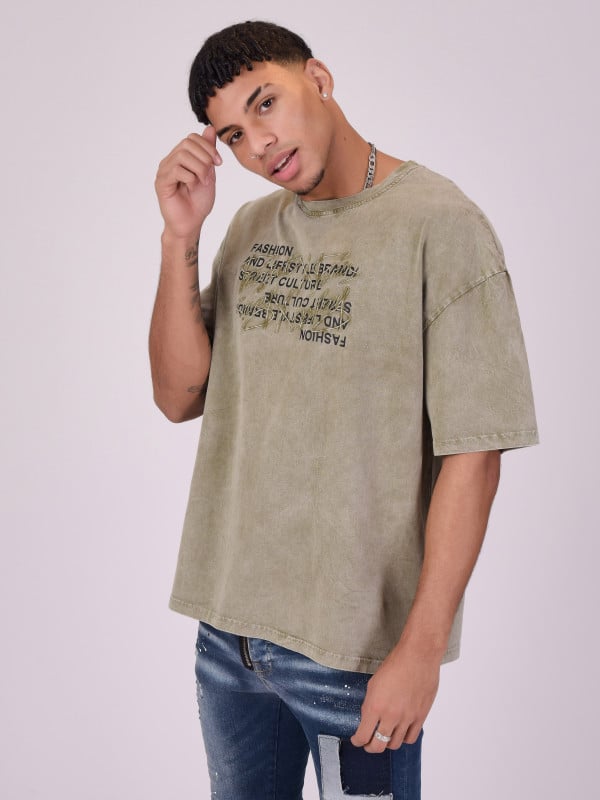 Project X Paris T-shirt Oversize En Tissus Délavé