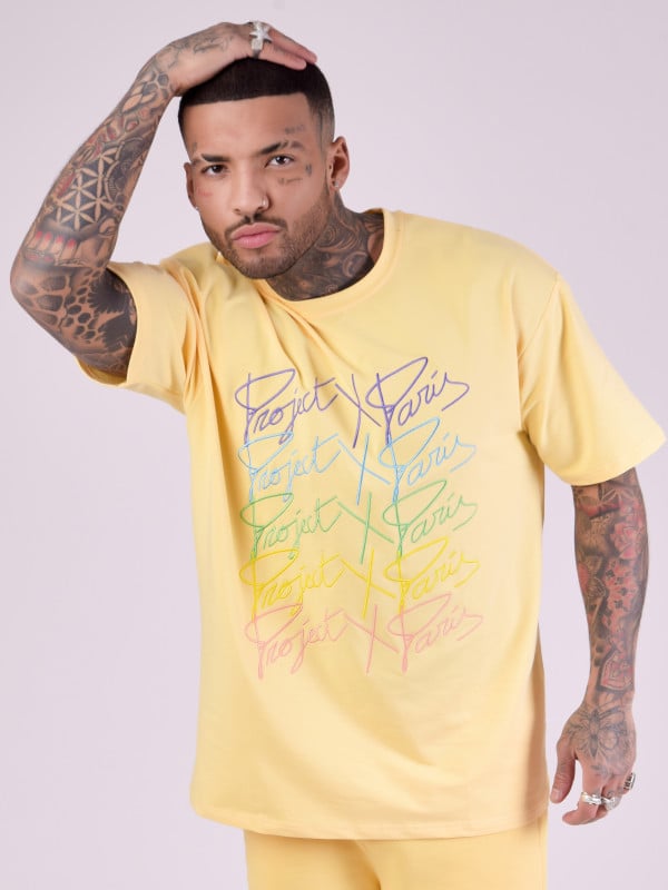 project x paris T-shirt oversize logos arc en ciel