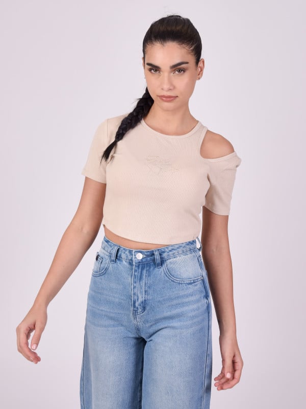 Project X Paris Top Asymétrique Manches Courtes