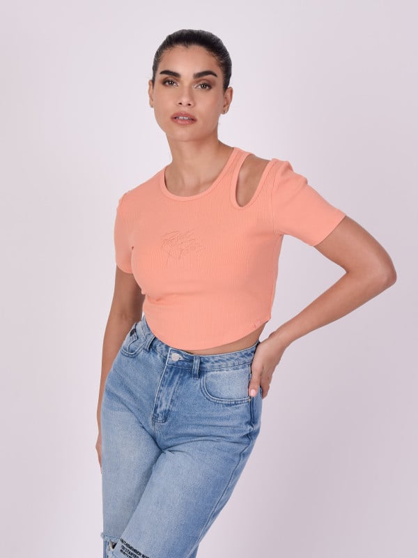 Project X Paris Top Asymétrique Manches Courtes