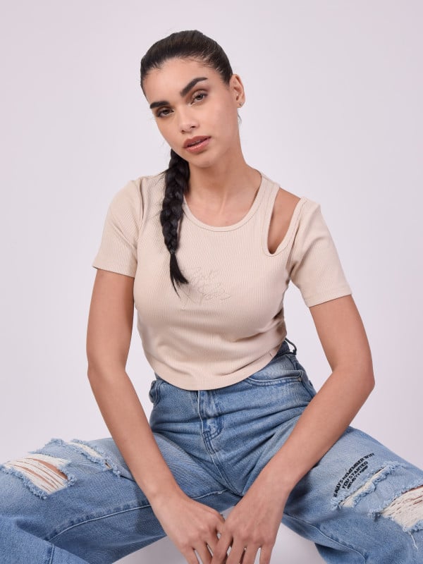 project x paris Top asymétrique manches courtes