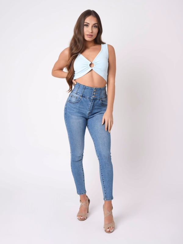 Project X Paris Top Décolletée à Détail Anneau